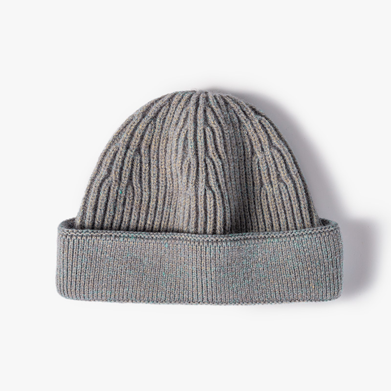 H00013 Chapéu de malha de lã adulta multicolorida no outono e inverno