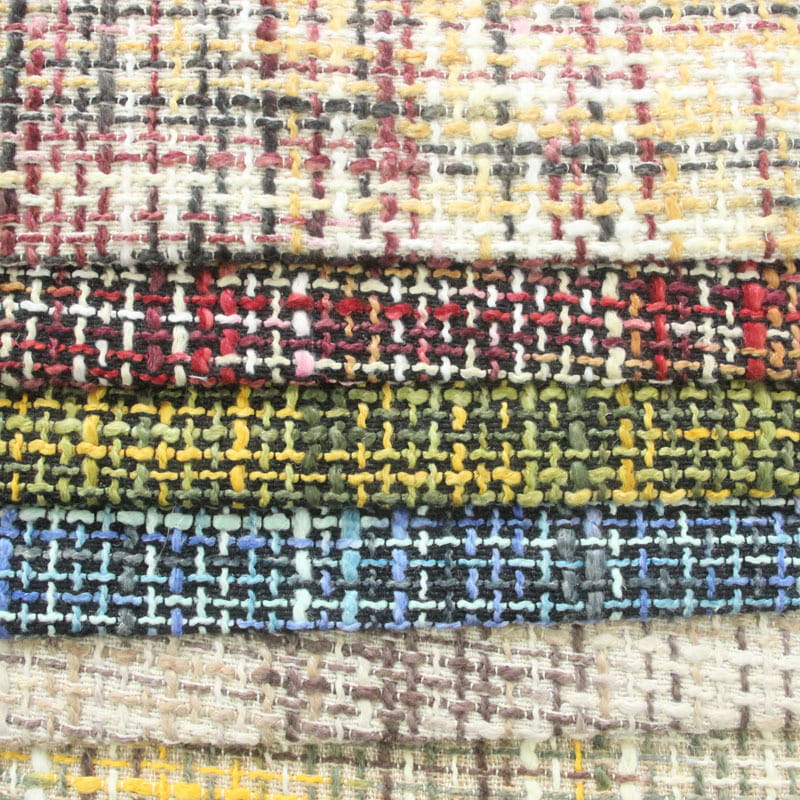 SM-A0030 seção de bambu tingido tecido de sofá de linho de imitação de jacquard colorido