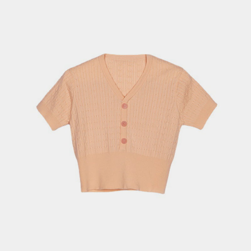 SM-K0002 Suéter feminino de malha com decote em V em linho sintético recortado e justo