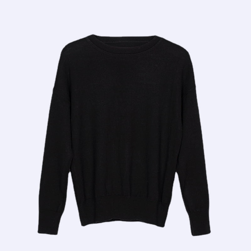 SM-K0048 Suéter feminino de malha com gola redonda e alfabeto jacquard de manga comprida SM-K0048 Suéter feminino de malha com gola redonda e alfabeto jacquard de manga comprida