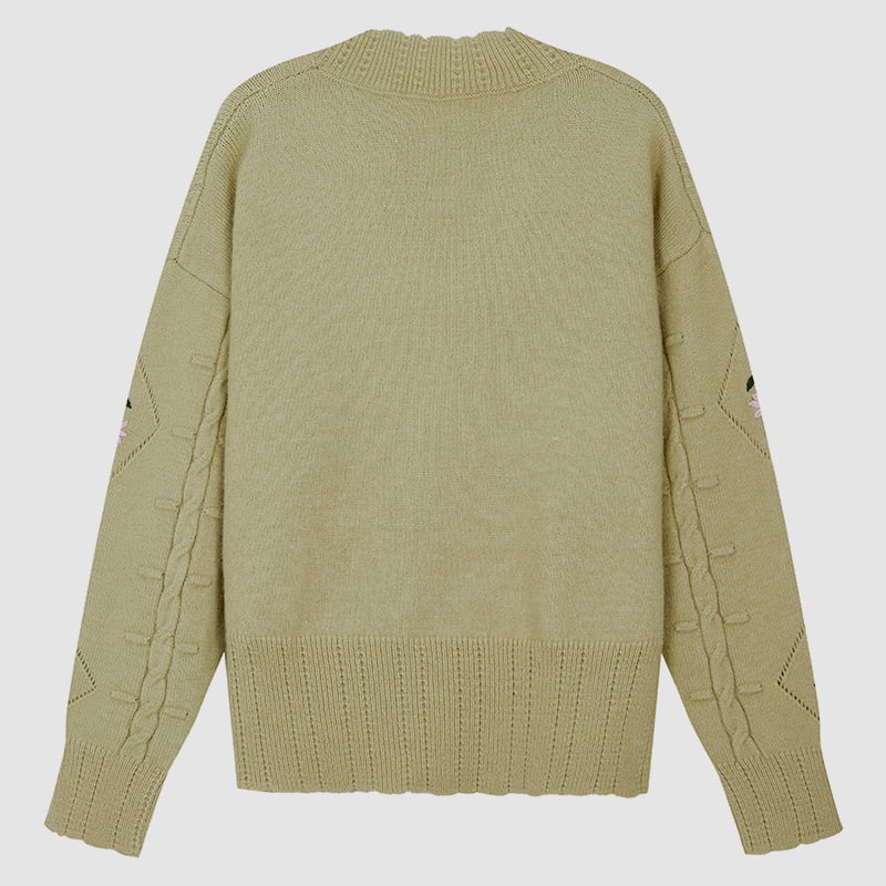 ML2213 Casaco Cardigan Retro Japonês Abacate Verde Feito à Mão ML2213 Casaco Cardigan Retro Japonês Abacate Verde Feito à Mão