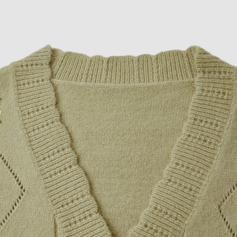 ML2213 Casaco Cardigan Retro Japonês Abacate Verde Feito à Mão ML2213 Casaco Cardigan Retro Japonês Abacate Verde Feito à Mão