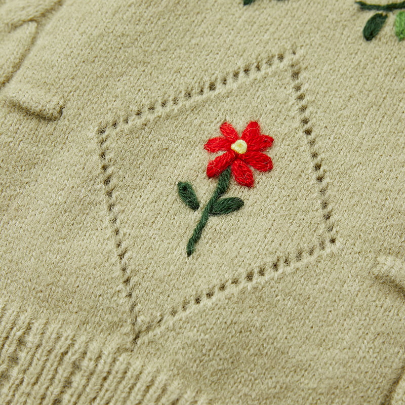 ML2213 Casaco Cardigan Retro Japonês Abacate Verde Feito à Mão ML2213 Casaco Cardigan Retro Japonês Abacate Verde Feito à Mão