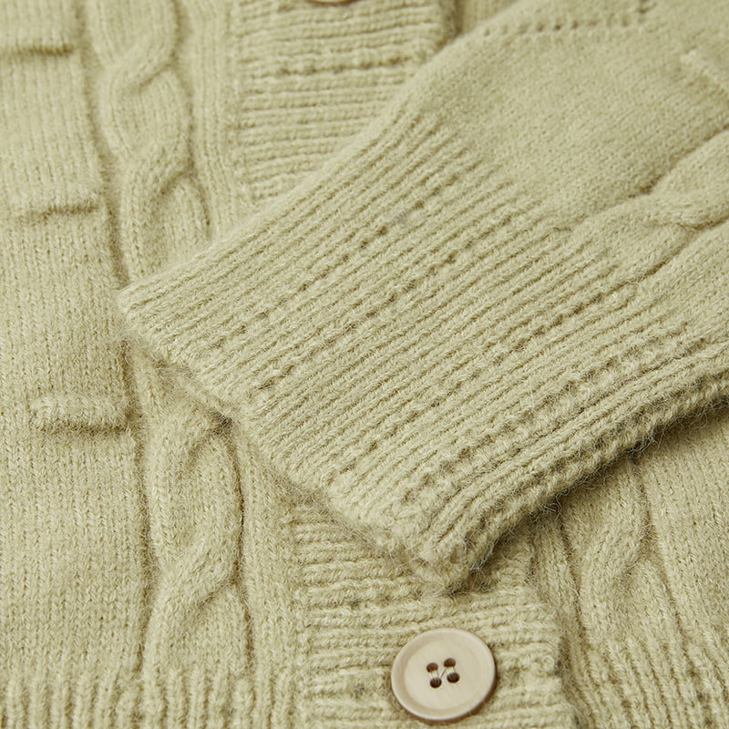 ML2213 Casaco Cardigan Retro Japonês Abacate Verde Feito à Mão ML2213 Casaco Cardigan Retro Japonês Abacate Verde Feito à Mão