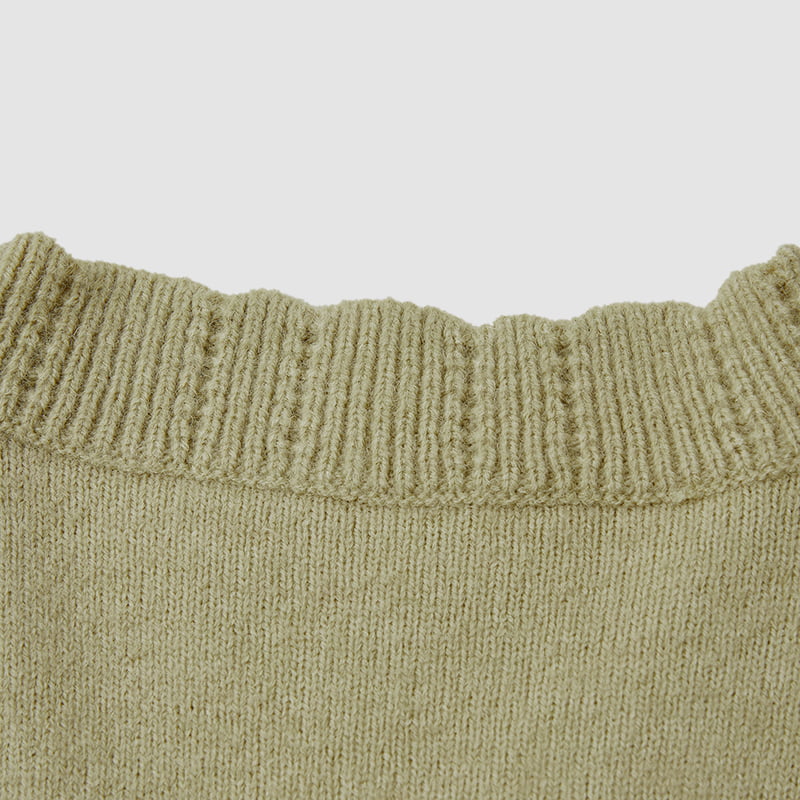 ML2213 Casaco Cardigan Retro Japonês Abacate Verde Feito à Mão ML2213 Casaco Cardigan Retro Japonês Abacate Verde Feito à Mão