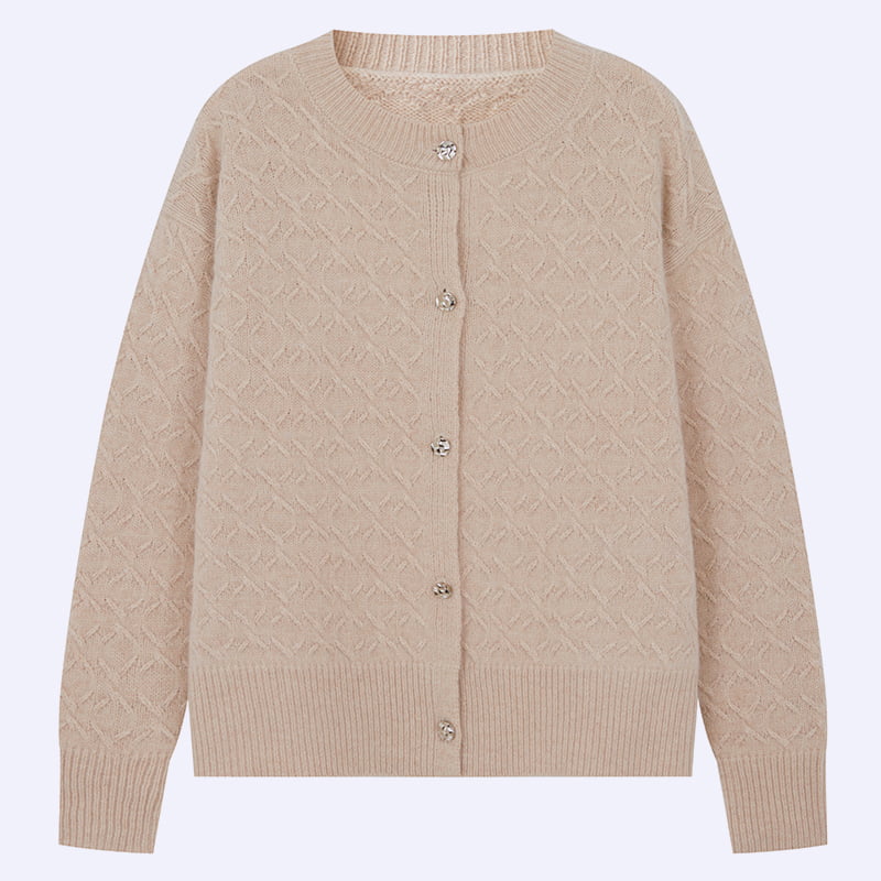 ML2203 Cardigã feminino fino de malha com gola redonda no início da primavera e outono