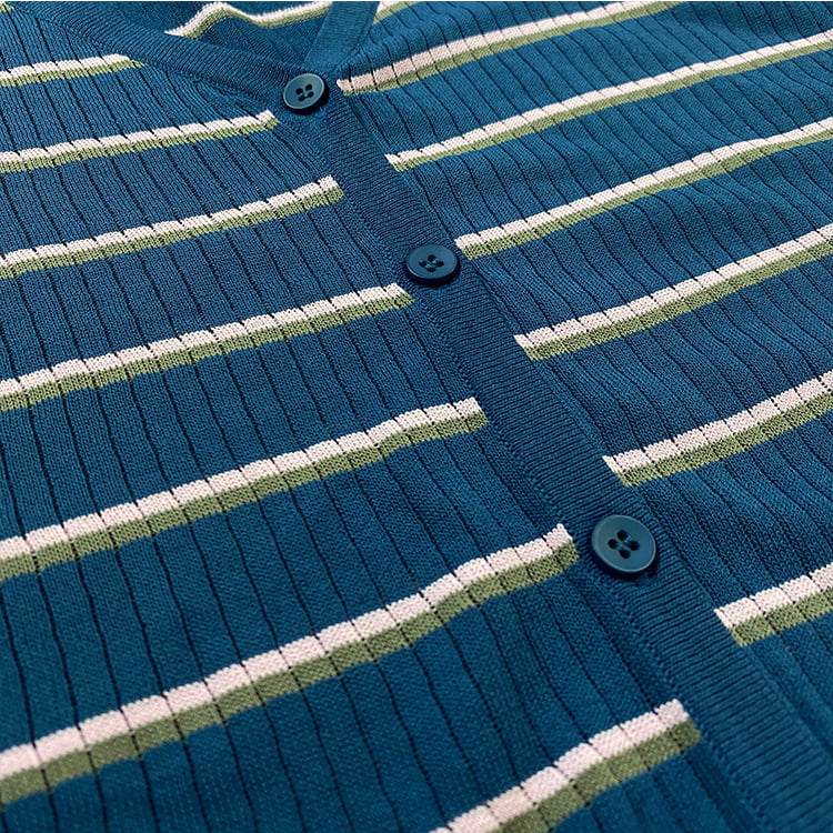 SM-K0001 Casacos femininos de verão Coreano Listrado Sun Block Cardigan de malha SM-K0001 Casacos femininos de verão Coreano Listrado Sun Block Cardigan de malha