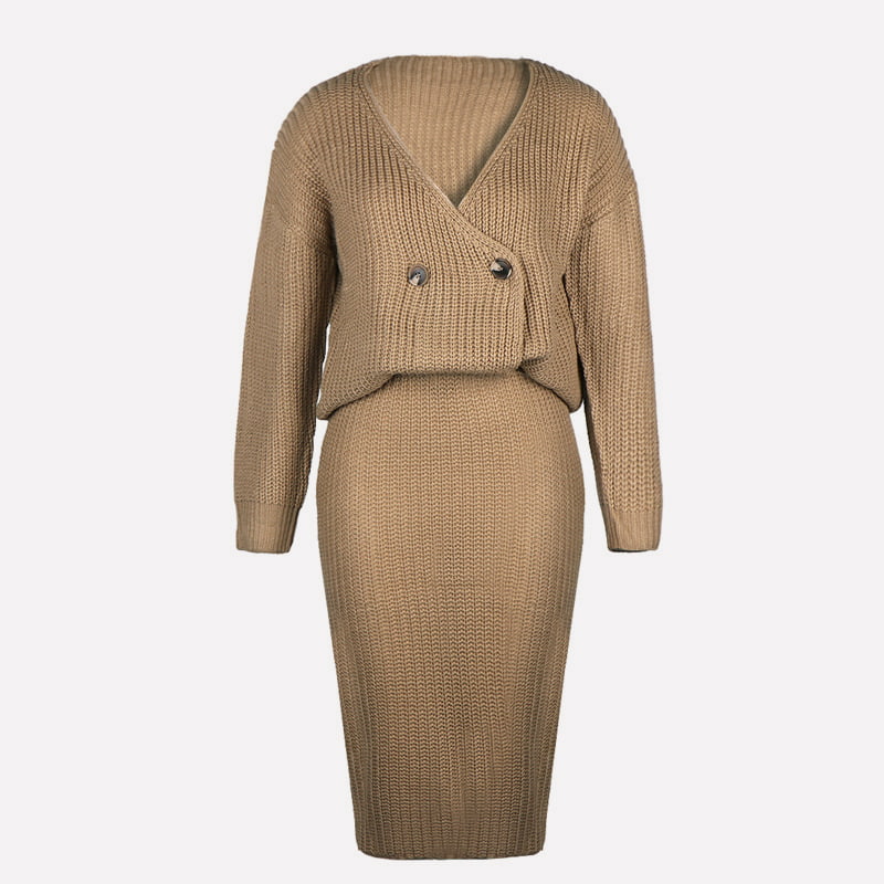 SM-K0101 Senhora de malha superior e saia casual de malha